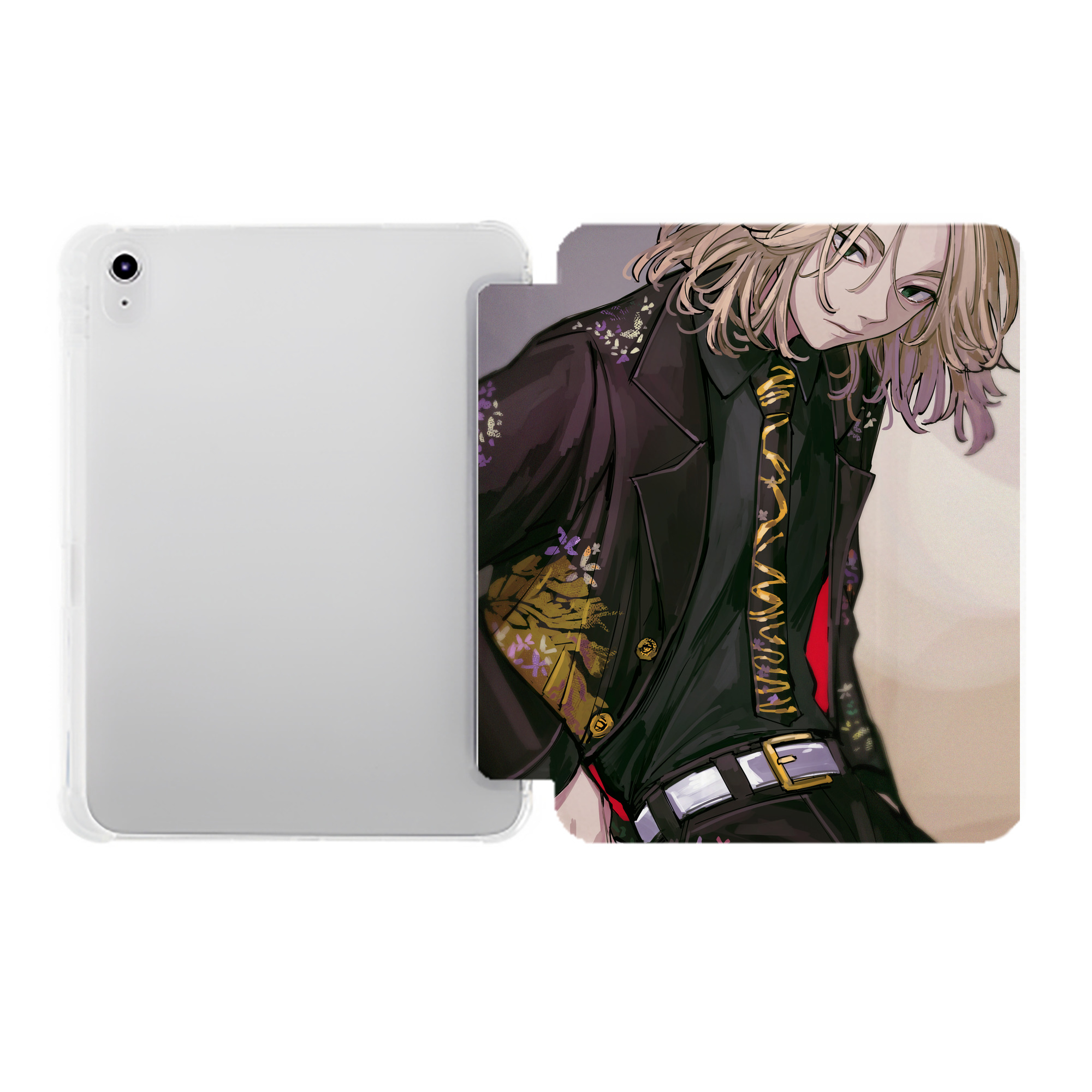 （画像用） 東京リベンジャーズ Tokyo Revengers IPad ケース ペン収納付き 三つ折りスタンド PUレザー×シリコン 対応機種9.5/10.5/10.9インチ